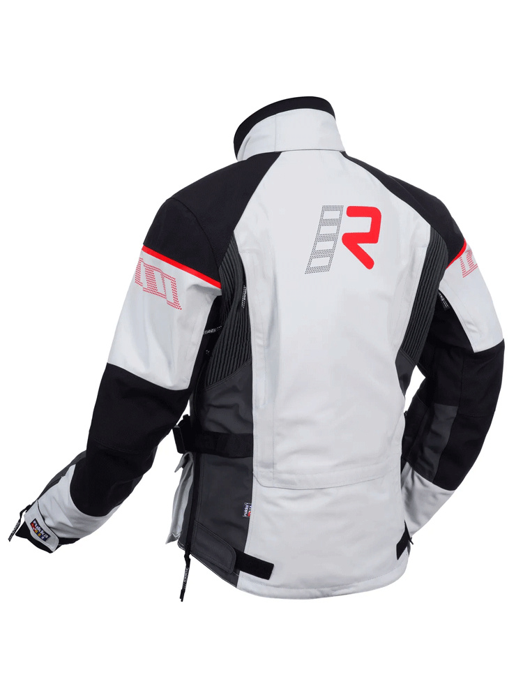 Kurtka motocyklowa tekstylna Rukka Ecuado-R szaro-czarno-czerwona
